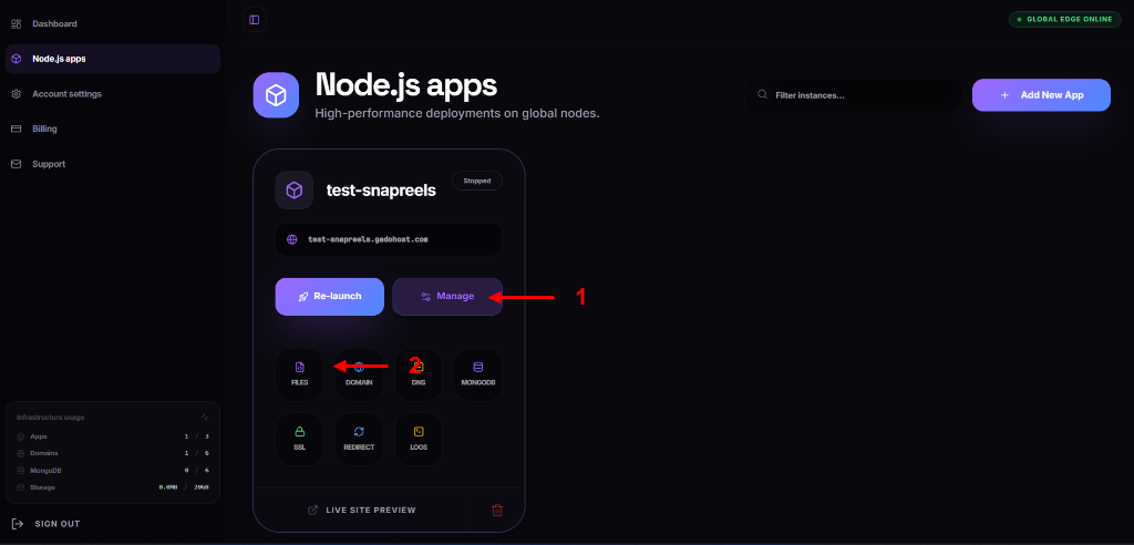 Open Application Files manager